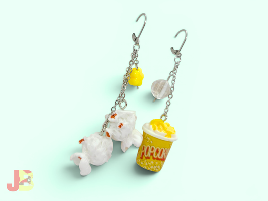 Movie Night Popcorn Earrings