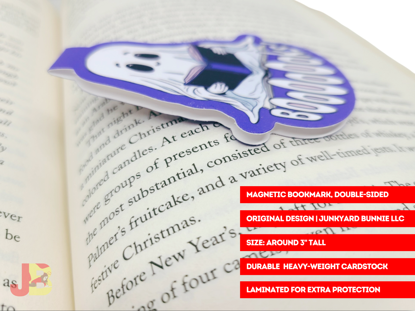 Spooky Bookish Ghost Magnetic Bookmark
