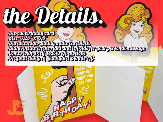 Retro Pin-up Adult Birthday Card - Personalized Name