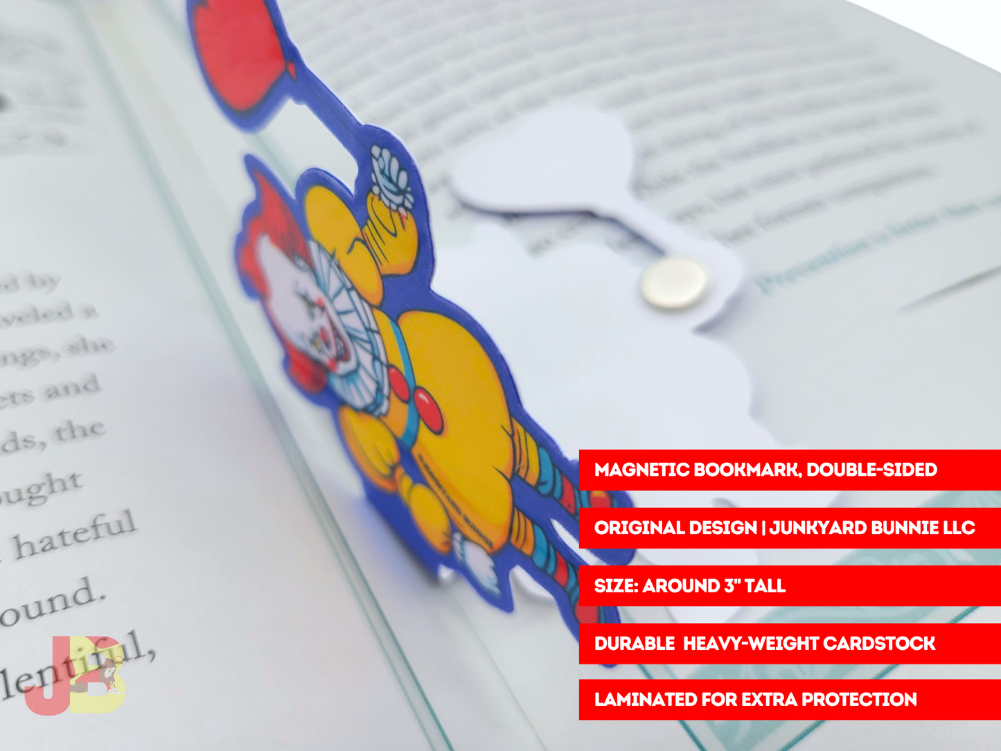 Creepy Clown Magnetic Bookmark
