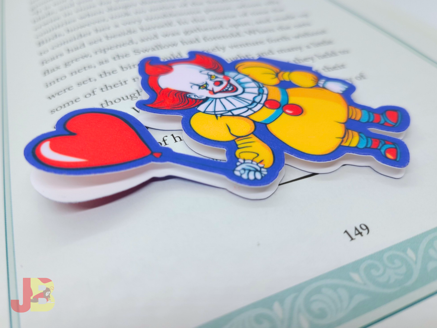 Creepy Clown Magnetic Bookmark