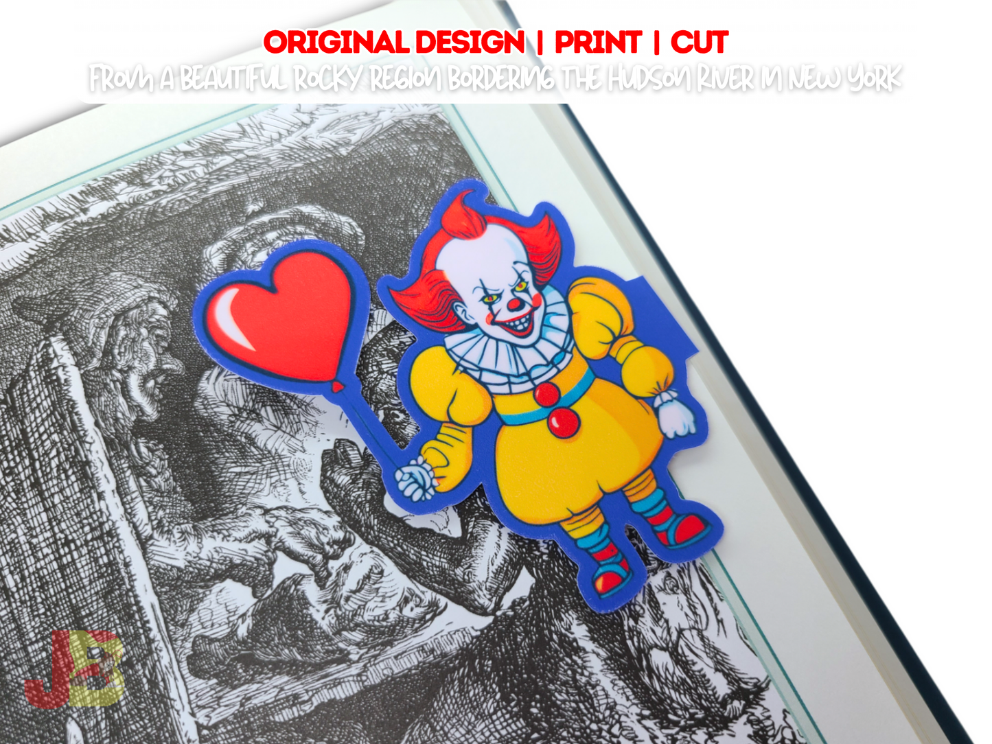 Creepy Clown Magnetic Bookmark