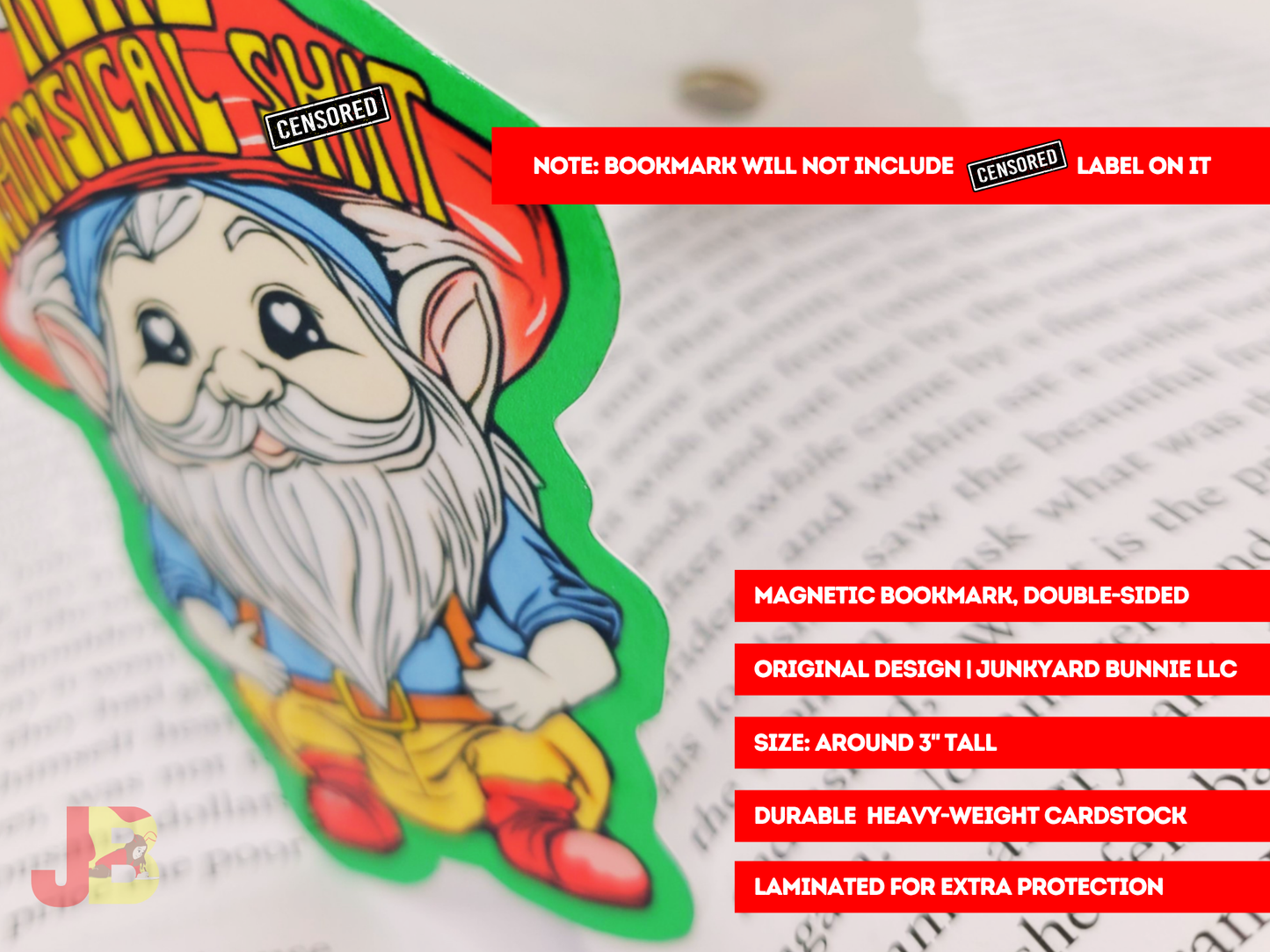 Whimsical Garden Gnome Magnetic Bookmark