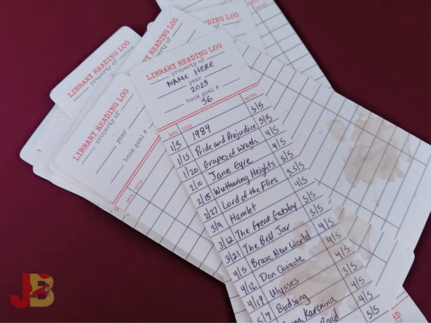 Vintage Library Card Book Tracker Bookmark