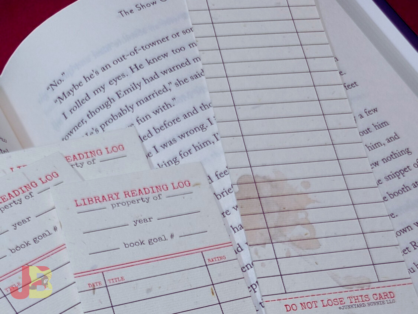 Vintage Library Card Book Tracker Bookmark