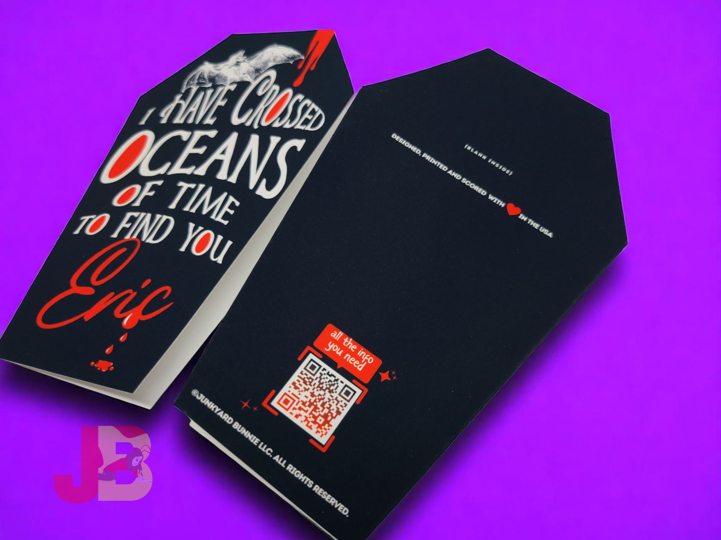 "I Have Crossed Oceans of Time" Personalized Coffin Card