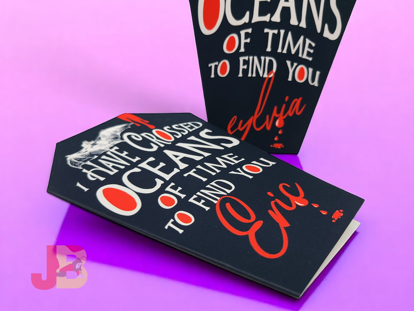 "I Have Crossed Oceans of Time" Personalized Coffin Card