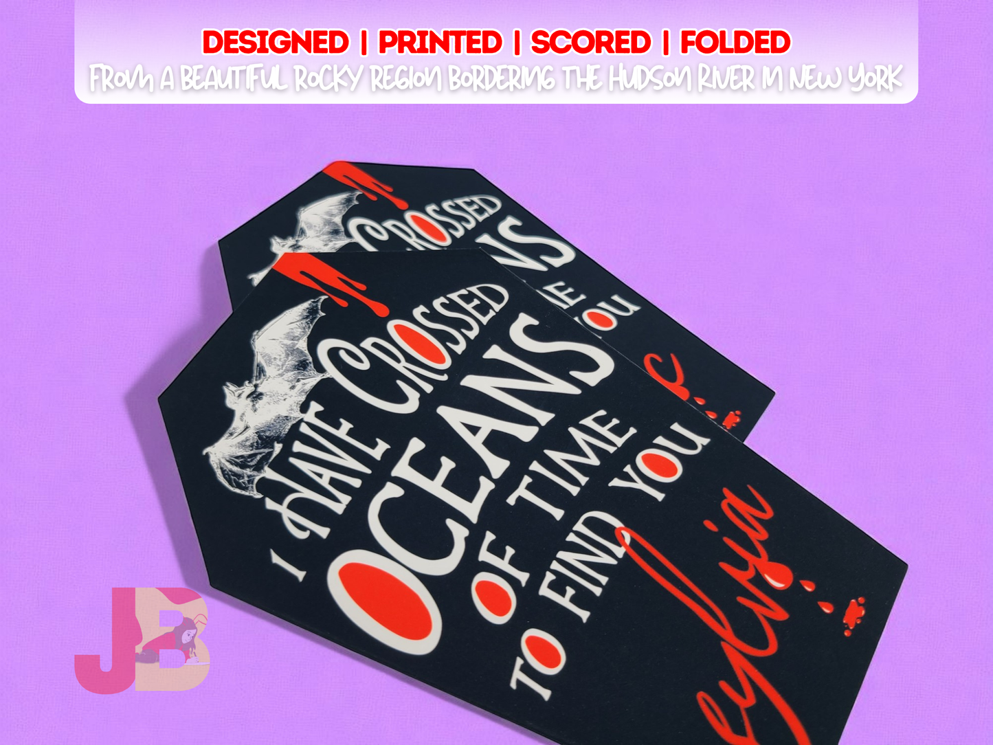 "I Have Crossed Oceans of Time" Personalized Coffin Card