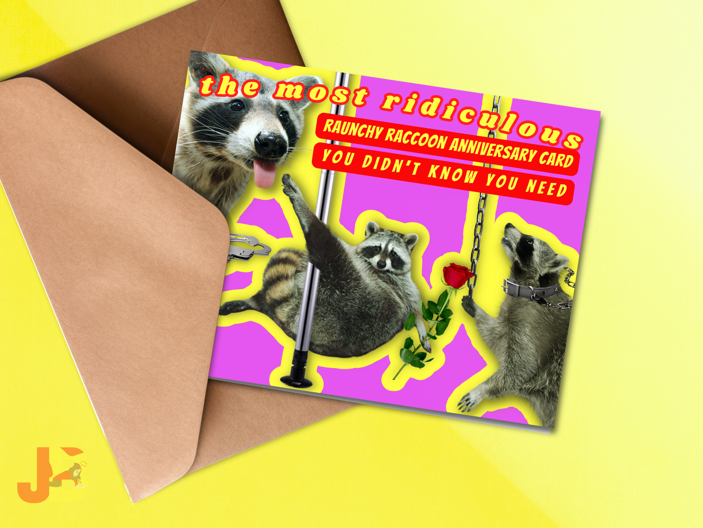 Raunchy Raccoon Trash Panda Anniversary Card