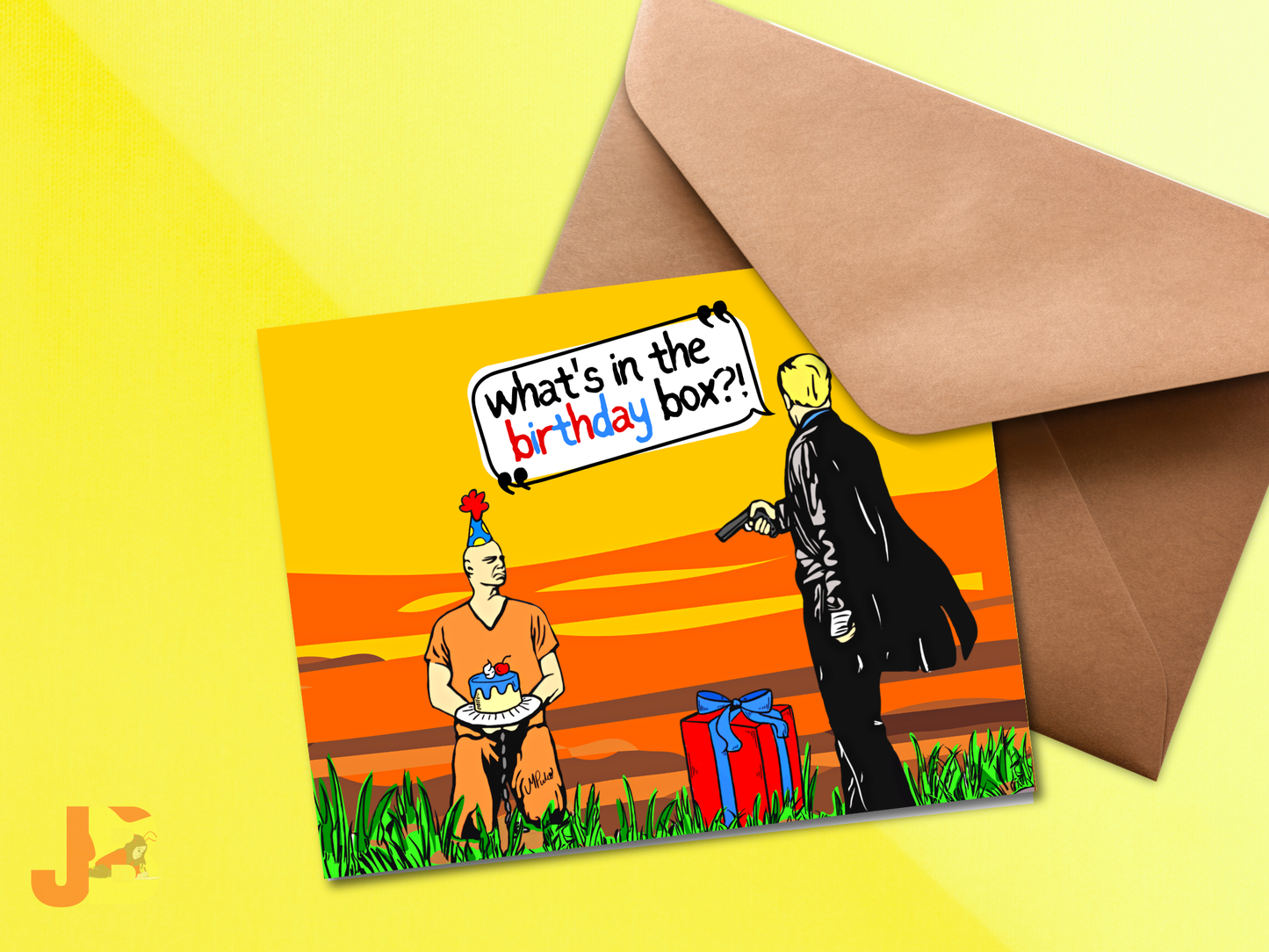 'What's in the Box' 90s Movie Birthday Card