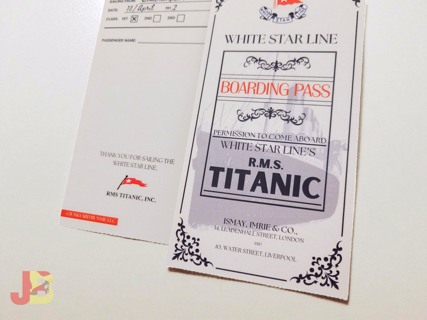 Titanic Boarding Pass Bookmark