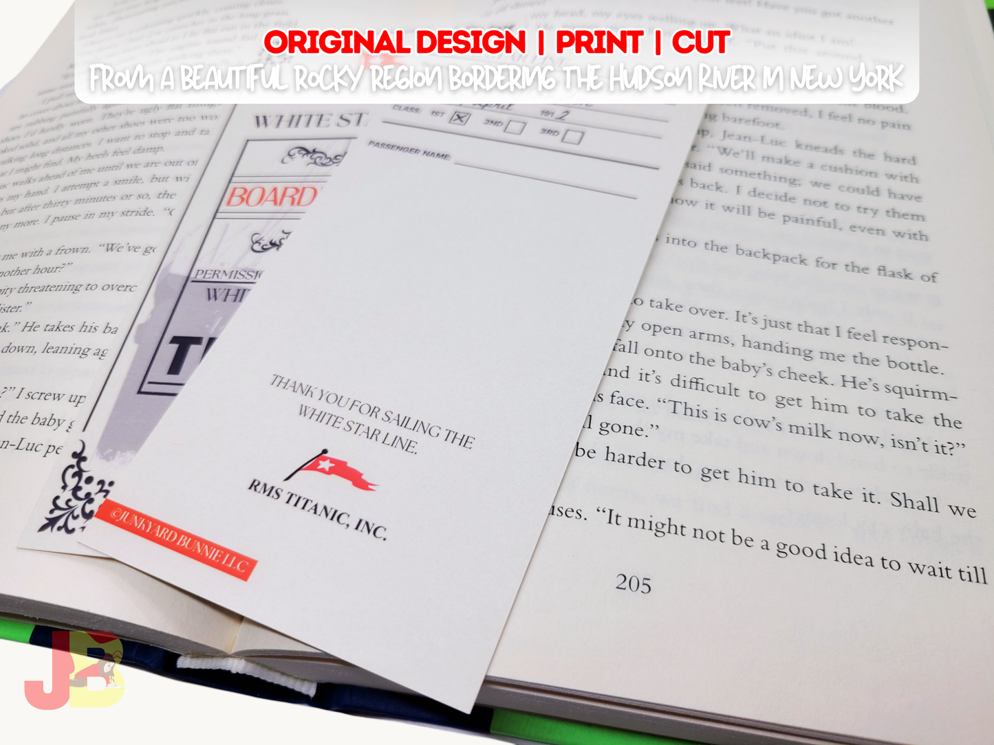Titanic Boarding Pass Bookmark