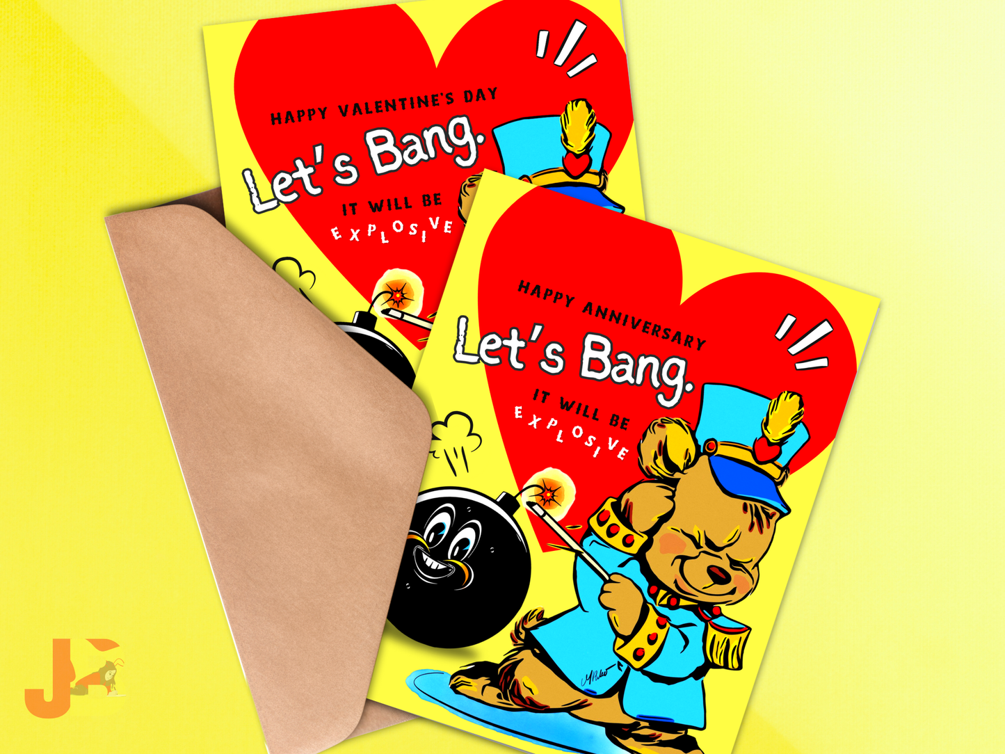 Personalized Vintage Valentine Naughty Bear Greeting Card