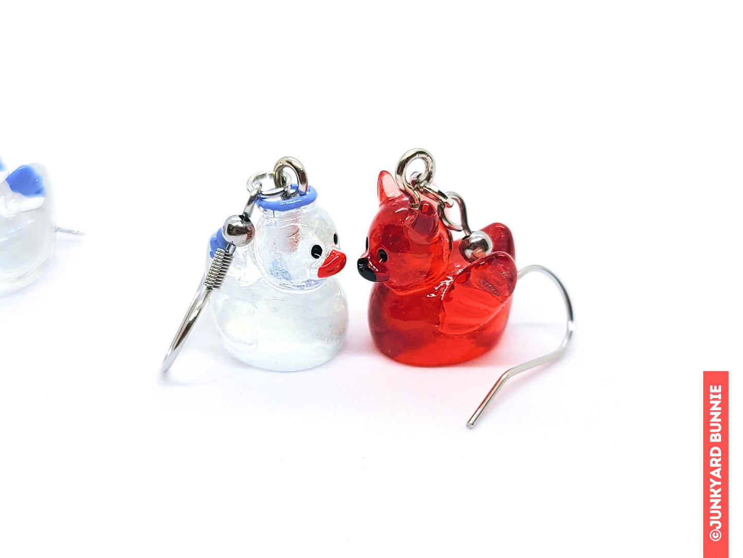 Angel and Devil Rubber Duck Earrings