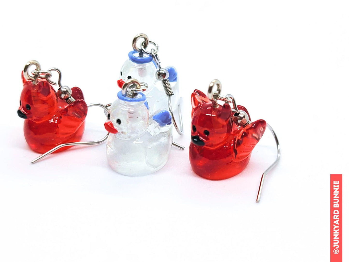 Angel and Devil Rubber Duck Earrings