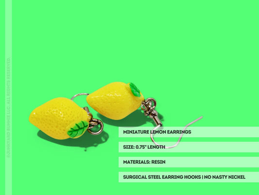 Cute Miniature Lemon Earrings