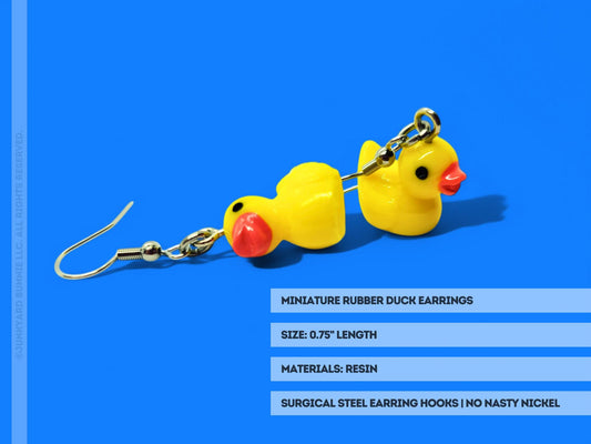 Miniature Rubber Duck Earrings