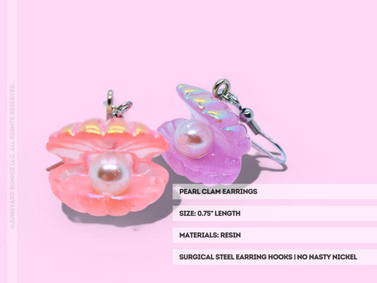 Pastel Seashell Pearl Earrings