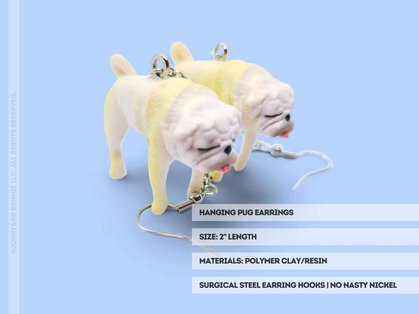 Cute Miniature Pug Earrings