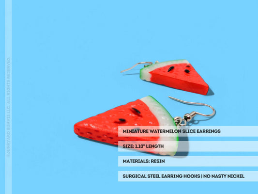 Juicy Watermelon Slice Miniature Earrings