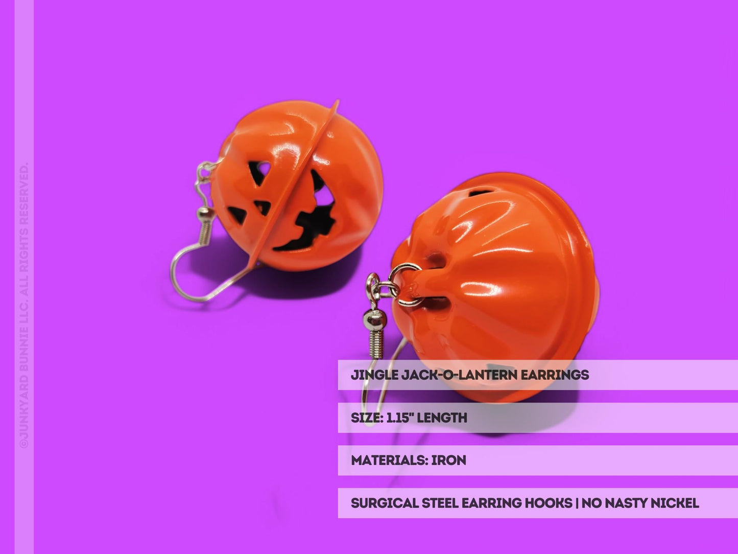 Spooky Jingle Jack O' Lantern Earrings