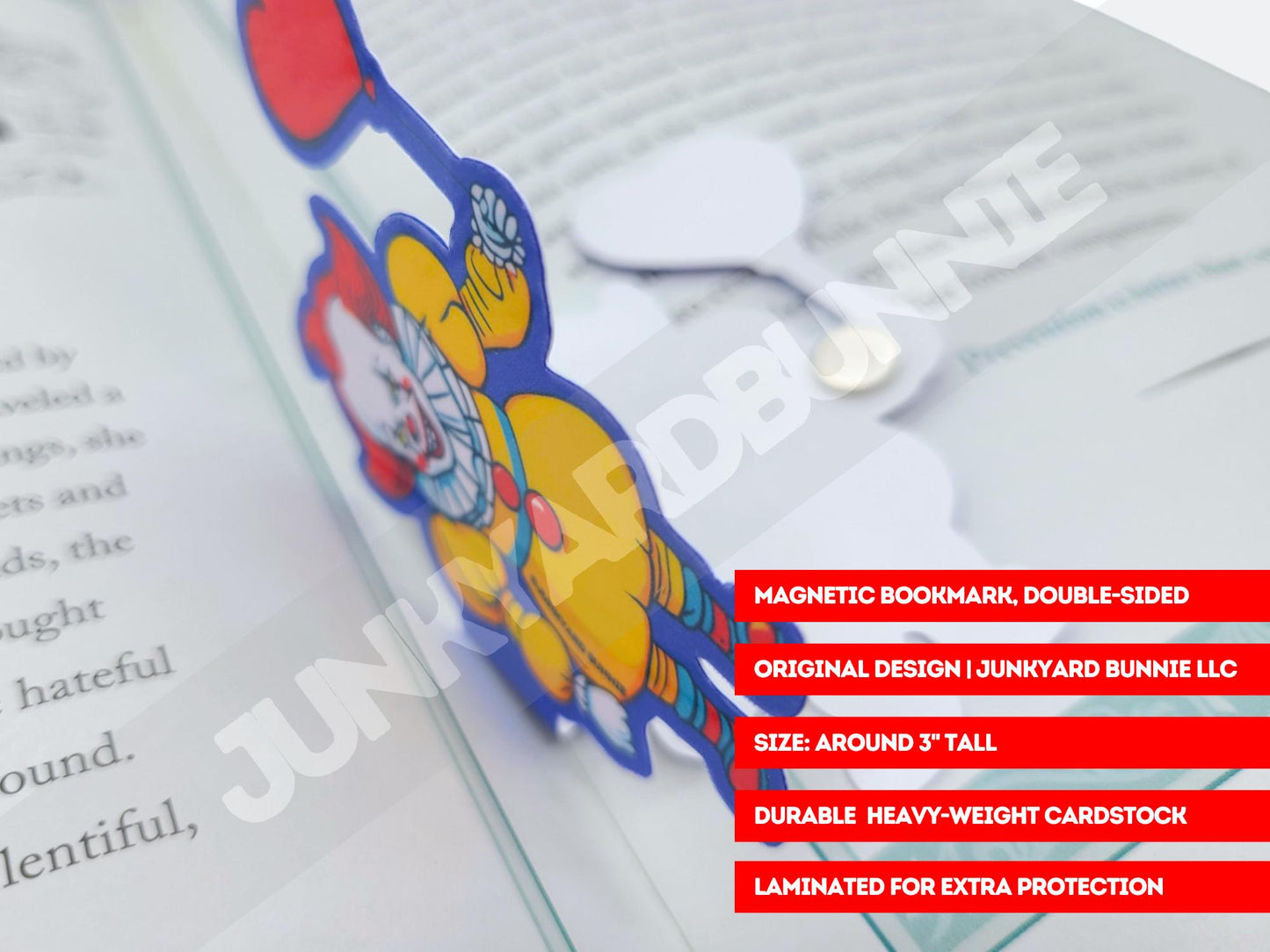 Creepy Clown Magnetic Bookmark