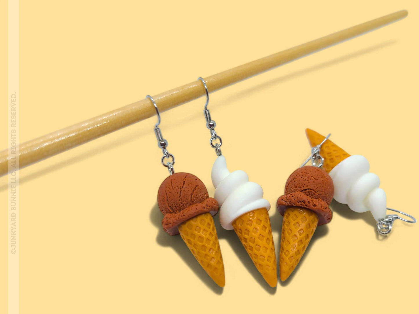 Miniature Ice Cream Cone Earrings