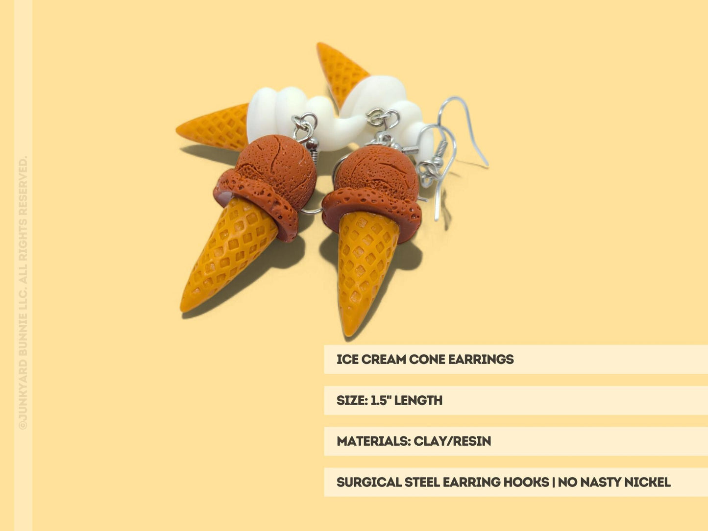 Miniature Ice Cream Cone Earrings