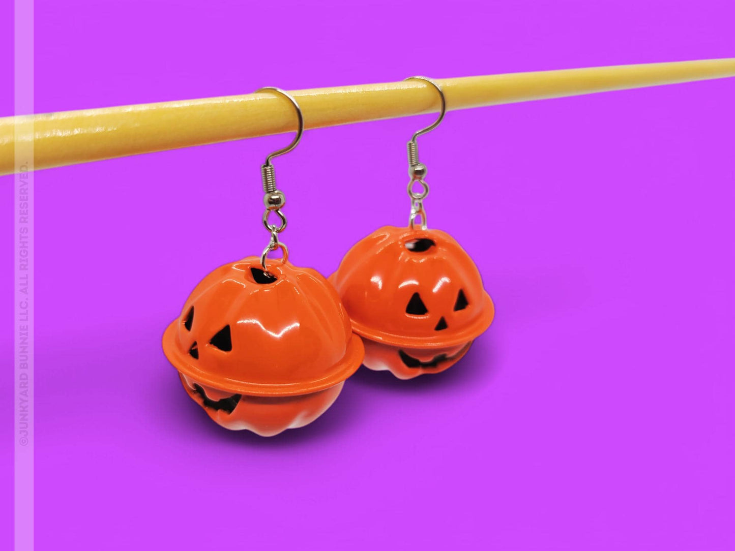 Spooky Jingle Jack O' Lantern Earrings