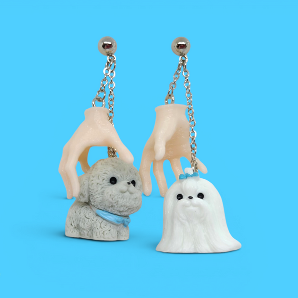 Dog Grabber Novelty Earrings
