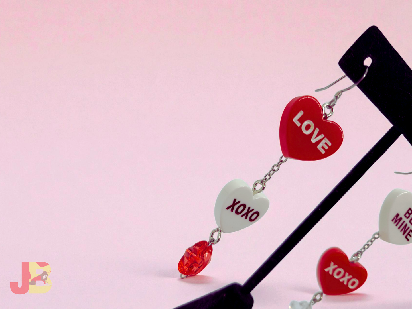 Conversation Heart Earrings with Star Beads