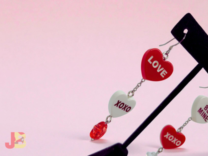 Conversation Heart Earrings with Star Beads