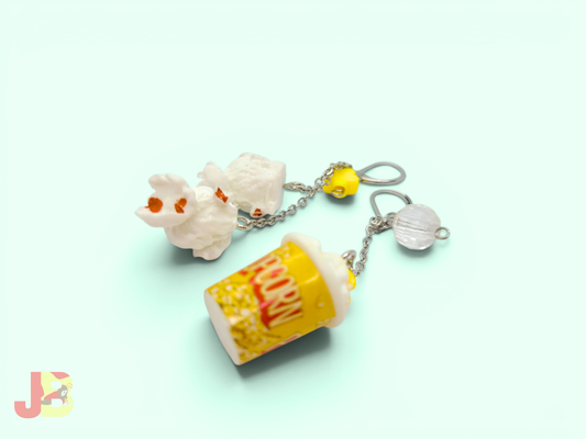 Movie Night Popcorn Earrings