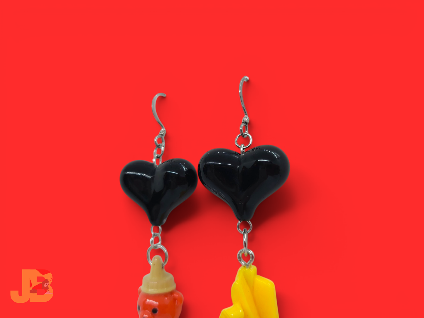 Ketchup Bear & Fries Novelty Earrings