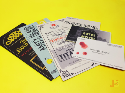 Collection of horror and movie bookmarks in various sizes.
