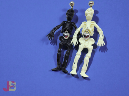 Skeleton Heart Charm Earrings
