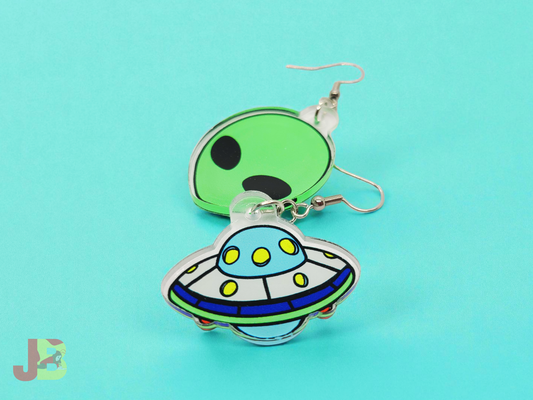 Alien UFO Acrylic Earrings