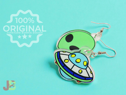 Alien UFO Acrylic Earrings