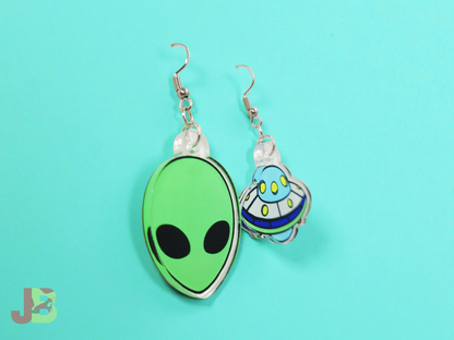 Alien UFO Acrylic Earrings