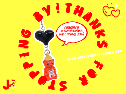 Ketchup Bear & Fries Novelty Earrings