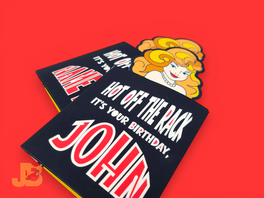 Retro Pin-up Adult Birthday Card - Personalized Name