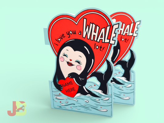 Retro Anthropomorphic Whale Greeting Card
