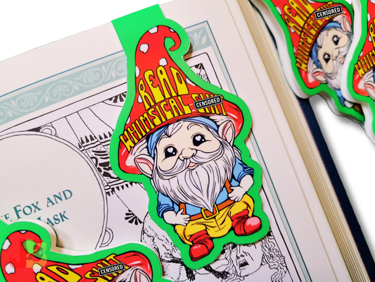 Whimsical Garden Gnome Magnetic Bookmark