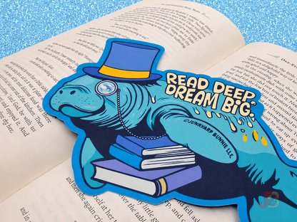 Dapper Manatee Die-Cut Bookmark