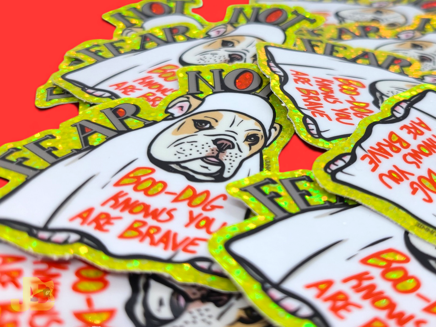 Bulldog Ghost Glitter Vinyl Sticker