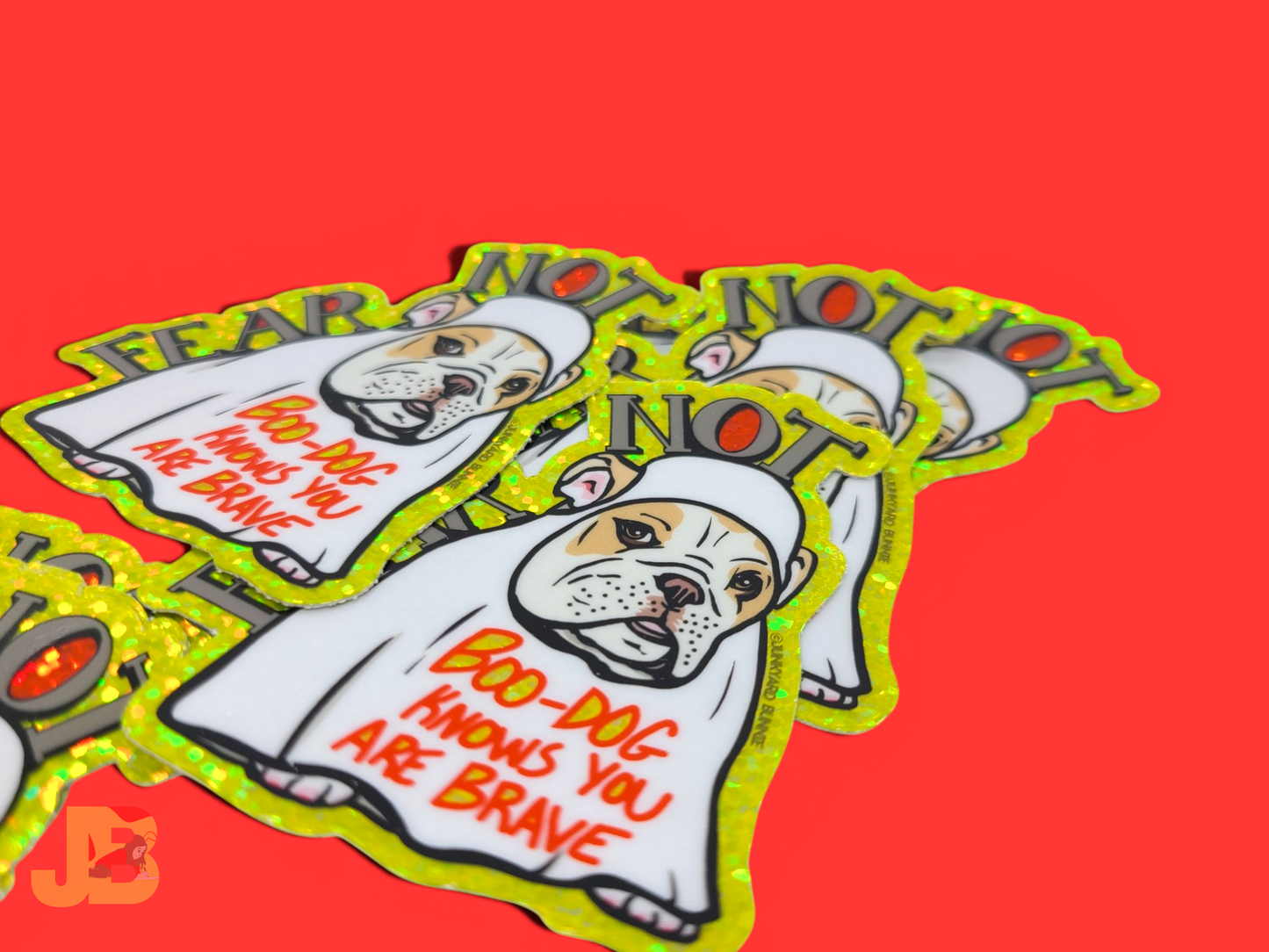 Bulldog Ghost Glitter Vinyl Sticker