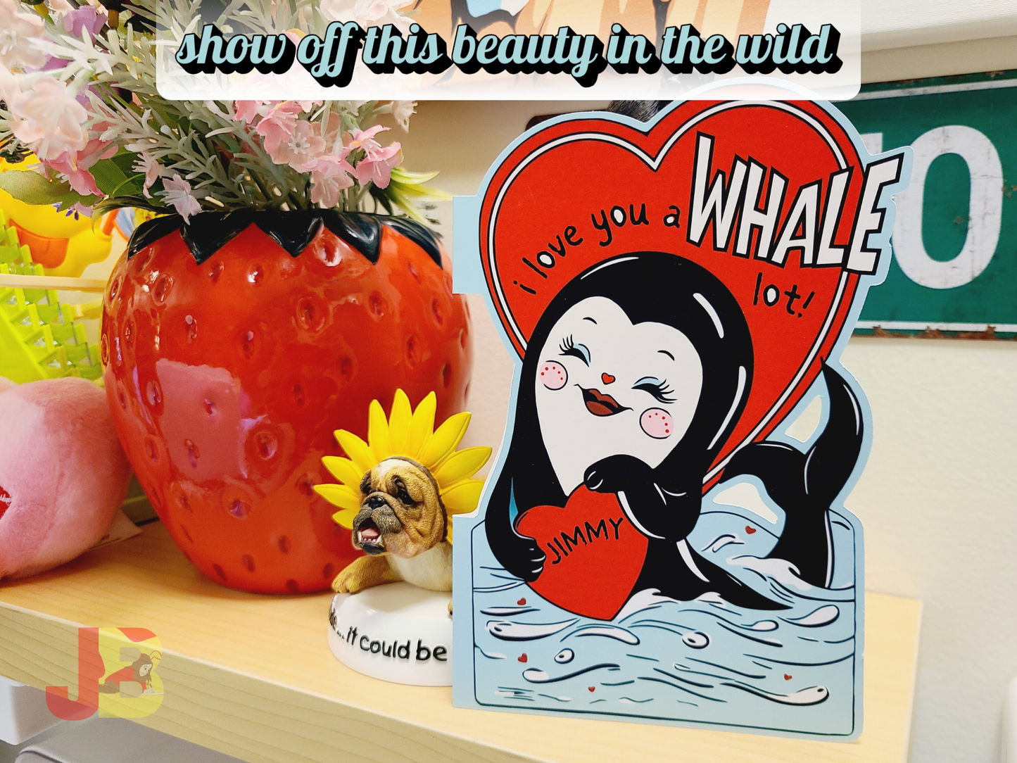 Retro Anthropomorphic Whale Greeting Card