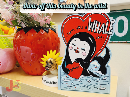 Retro Anthropomorphic Whale Greeting Card