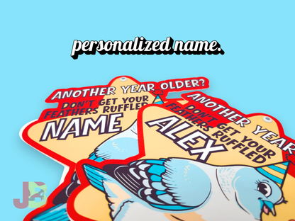 Swing-out Pigeon Birthday Card - Personalized Name