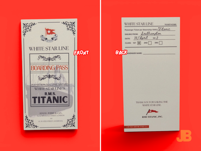 Titanic Boarding Pass Bookmark